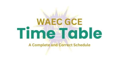 GCE WAEC Timeble